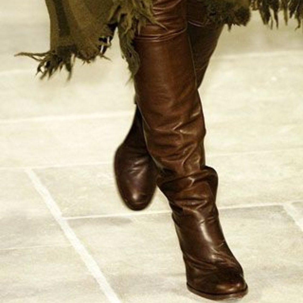 Ralph Lauren Collection Brown Over-the-Knee Boots - Picture 3 of 7
